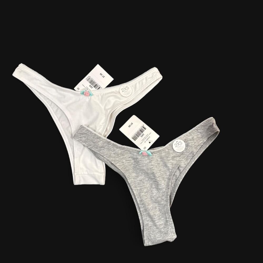 Cotton-on-body Women's White and Grey Panties